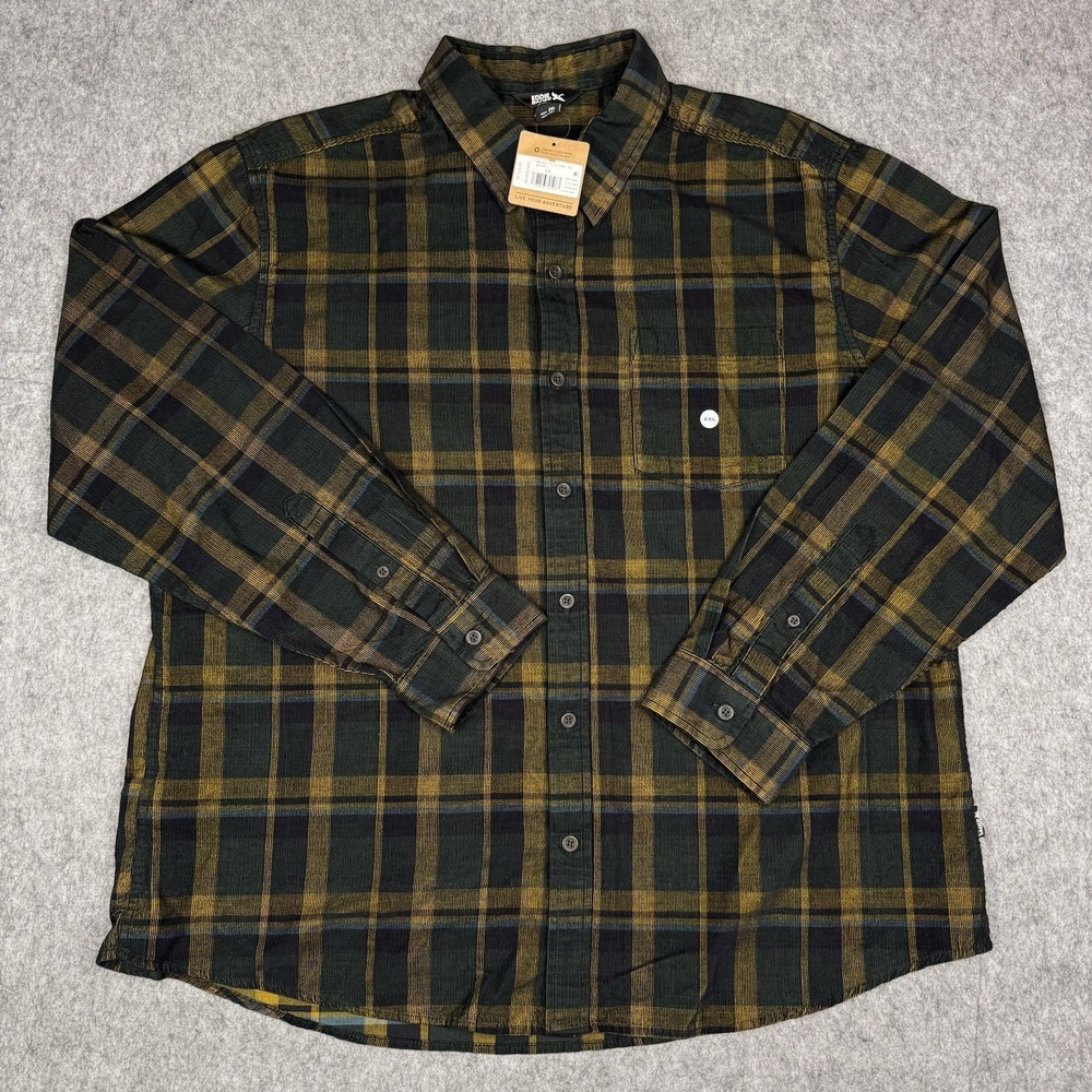 NWT Eddie Bauer Corduroy Long Sleeve Button Down Shirt Men XXL Plaid $75 MSRP